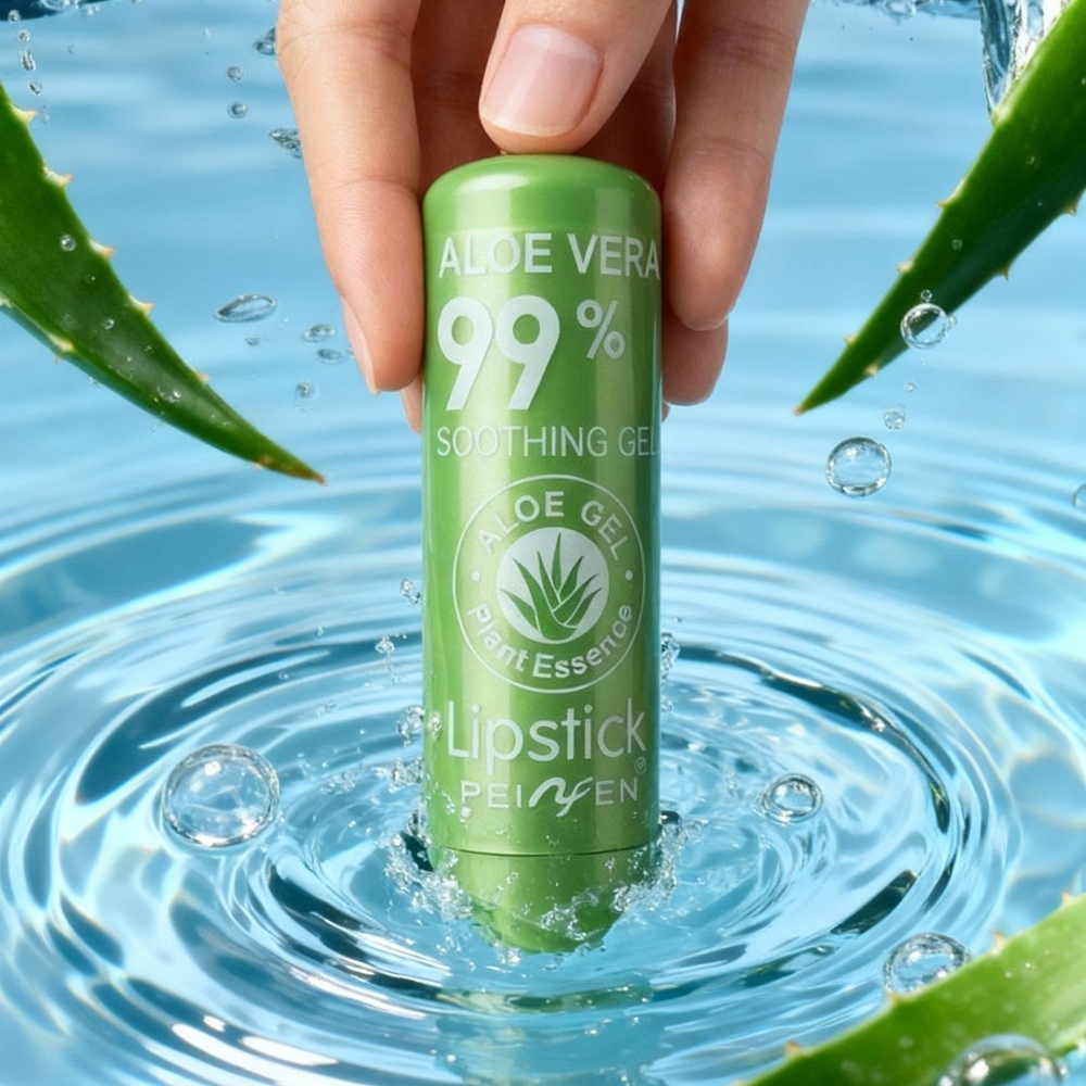 2 Pack of Aloe Vera 99% Color Changing Soothing Lipstick- Green